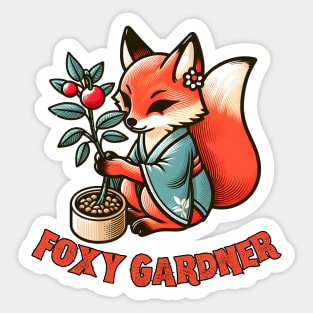 Foxy botanist Sticker